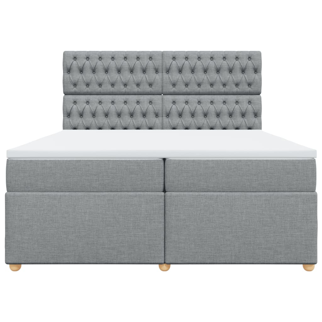 Sommier à lattes de lit avec matelas Gris clair 200x200cm Tissu - XIOS