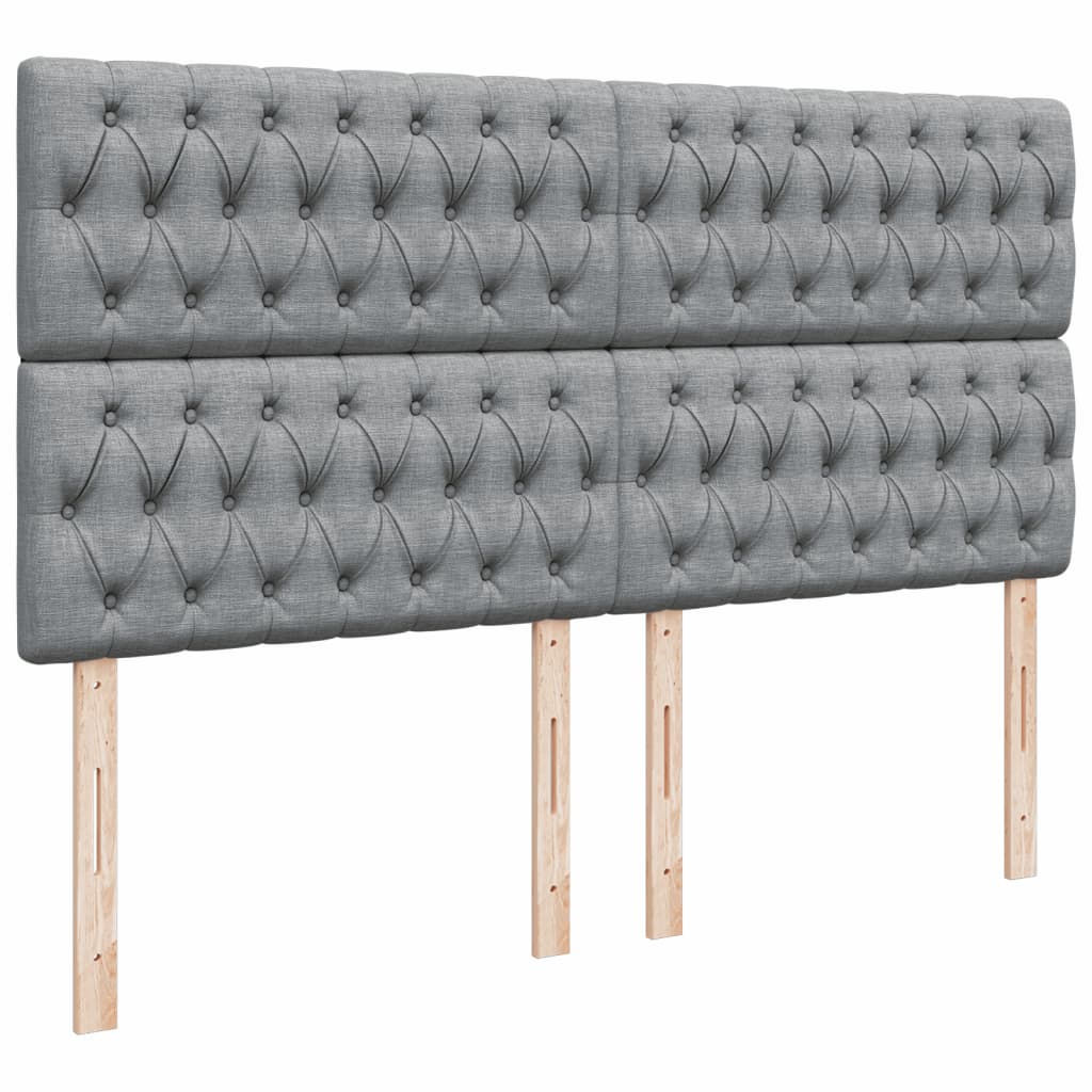 Sommier à lattes de lit avec matelas Gris clair 200x200cm Tissu - XIOS