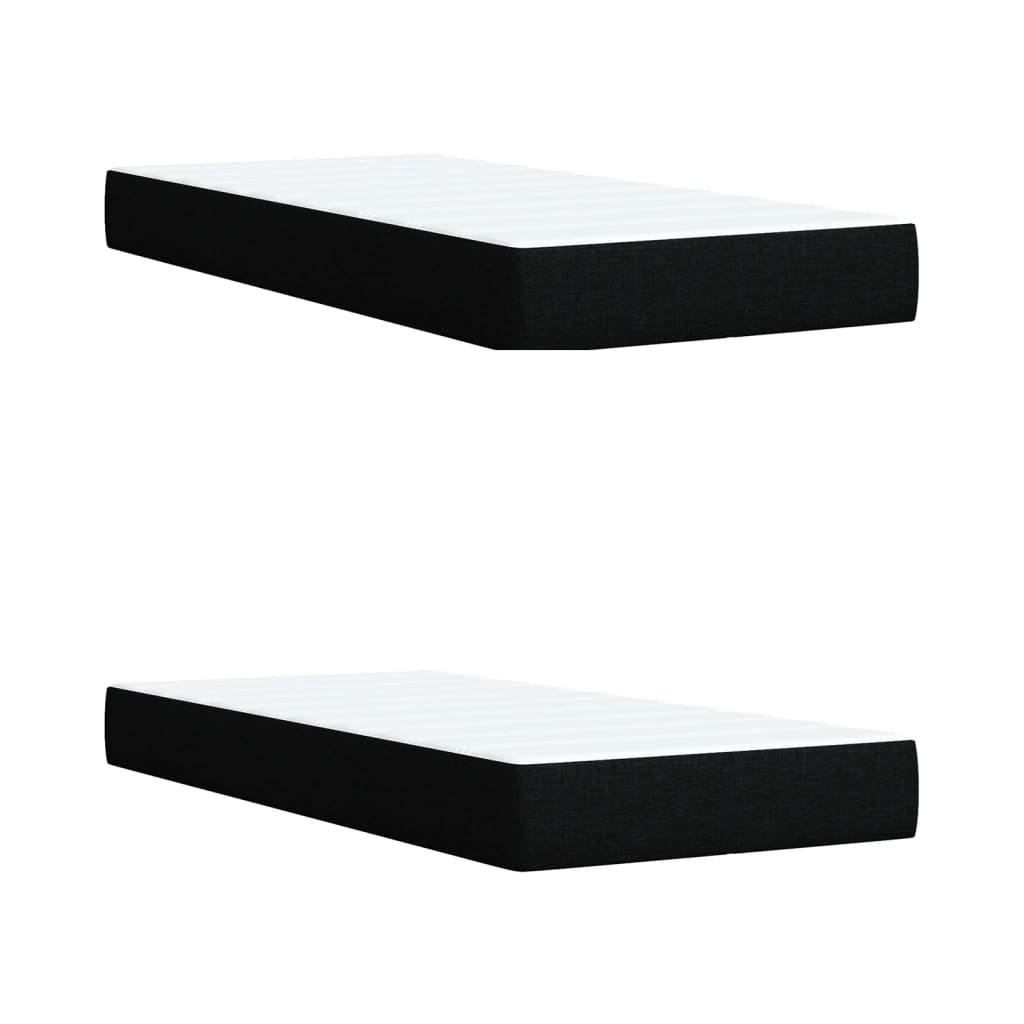Sommier à lattes de lit avec matelas Noir 200x200 cm Tissu - XIOS