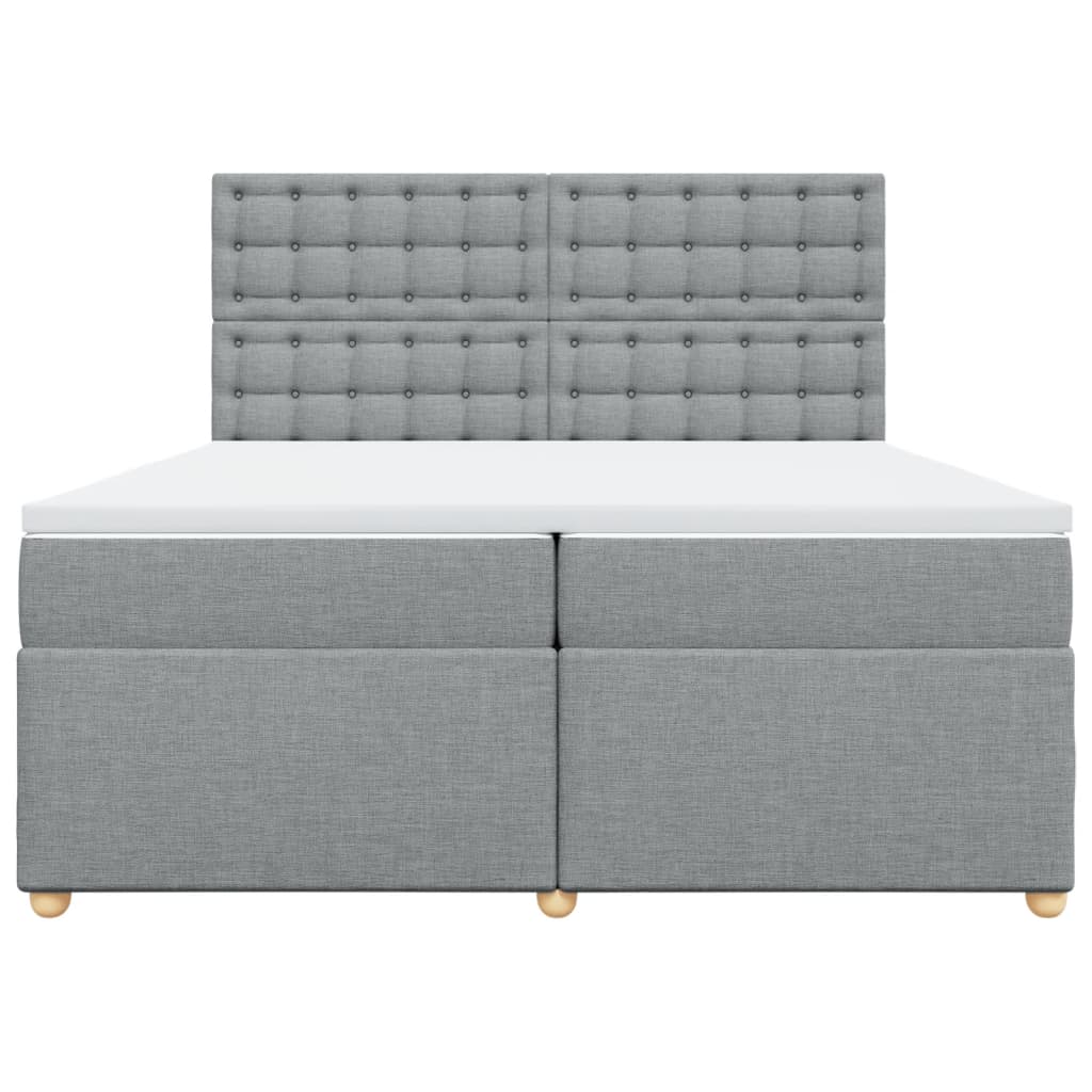 Sommier à lattes de lit avec matelas Gris clair 200x200cm Tissu - XIOS