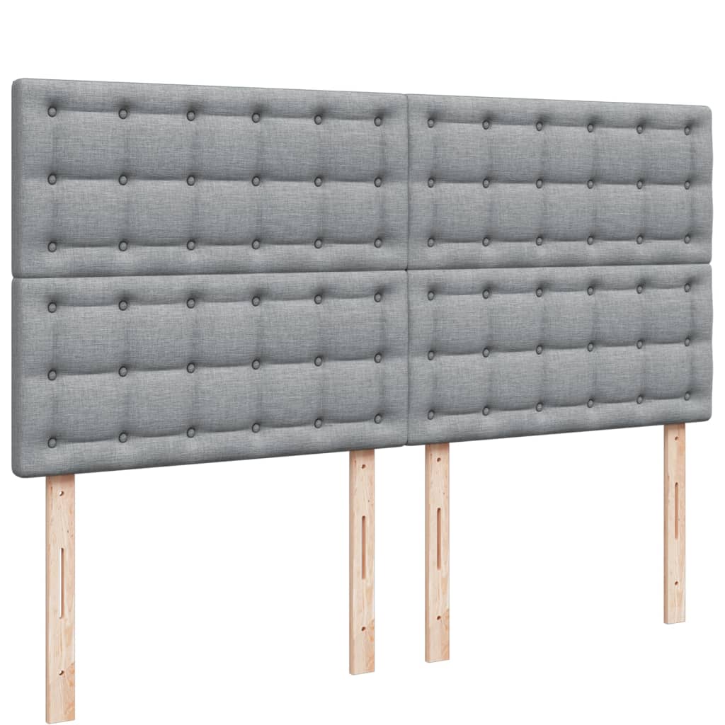 Sommier à lattes de lit avec matelas Gris clair 200x200cm Tissu - XIOS