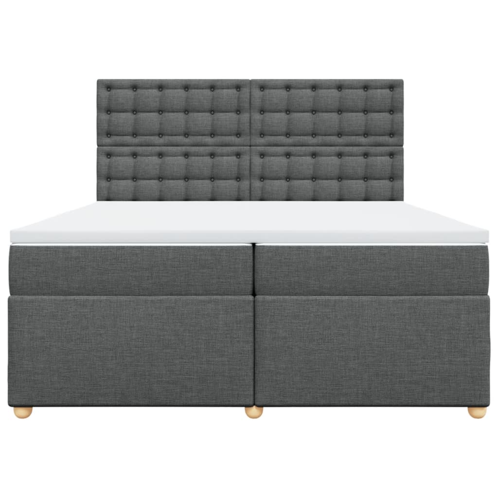 Sommier à lattes de lit avec matelas Gris foncé 200x200cm Tissu - XIOS