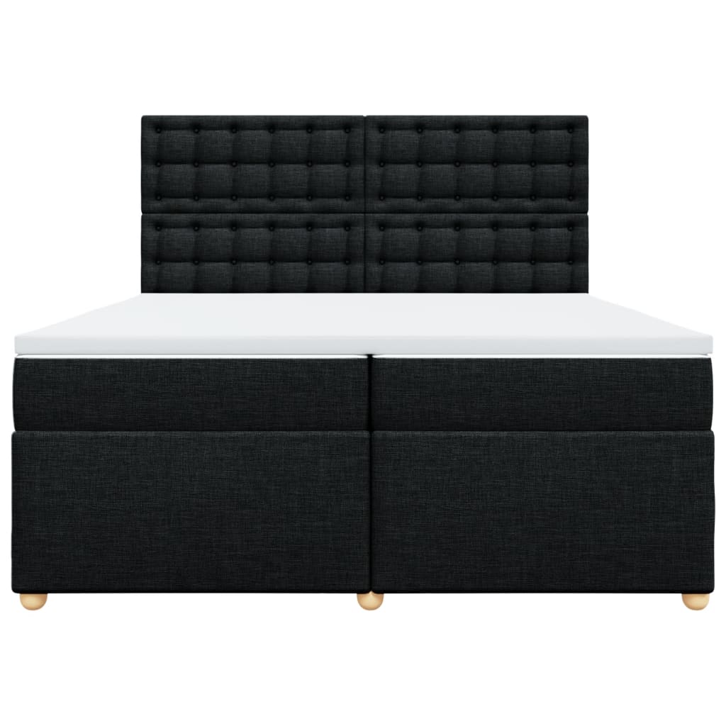 Sommier à lattes de lit avec matelas Noir 200x200 cm Tissu - XIOS