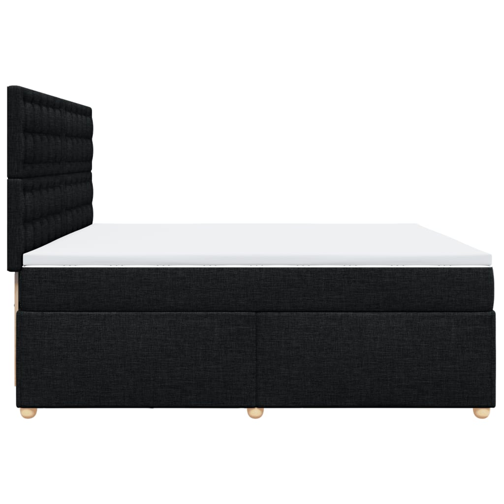 Sommier à lattes de lit avec matelas Noir 200x200 cm Tissu - XIOS