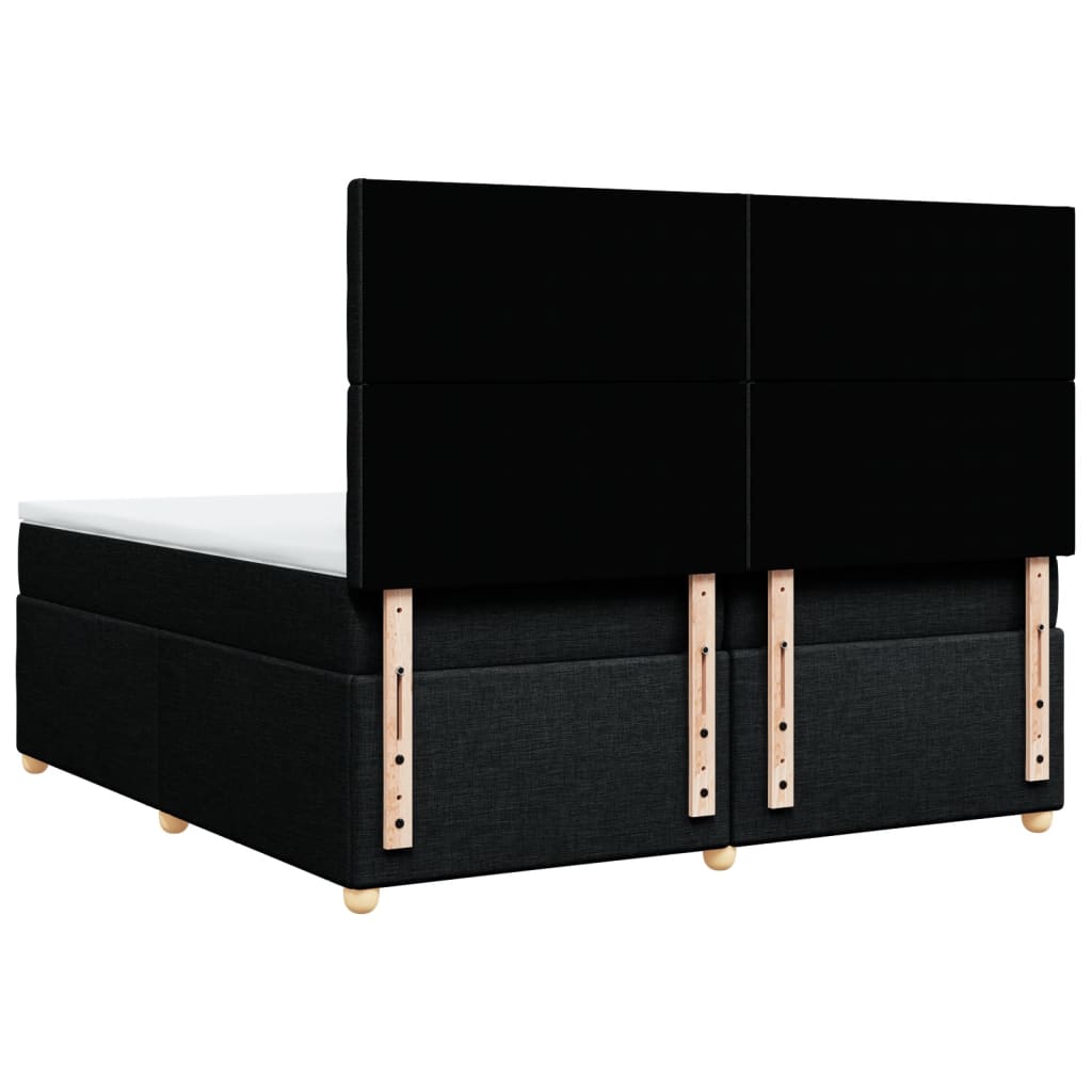 Sommier à lattes de lit avec matelas Noir 200x200 cm Tissu - XIOS