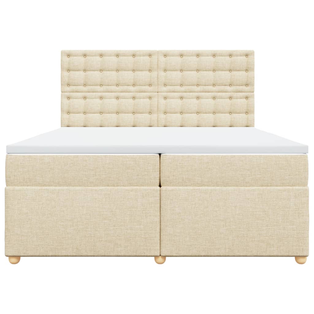 Sommier à lattes de lit avec matelas Crème 200x200 cm Tissu - XIOS