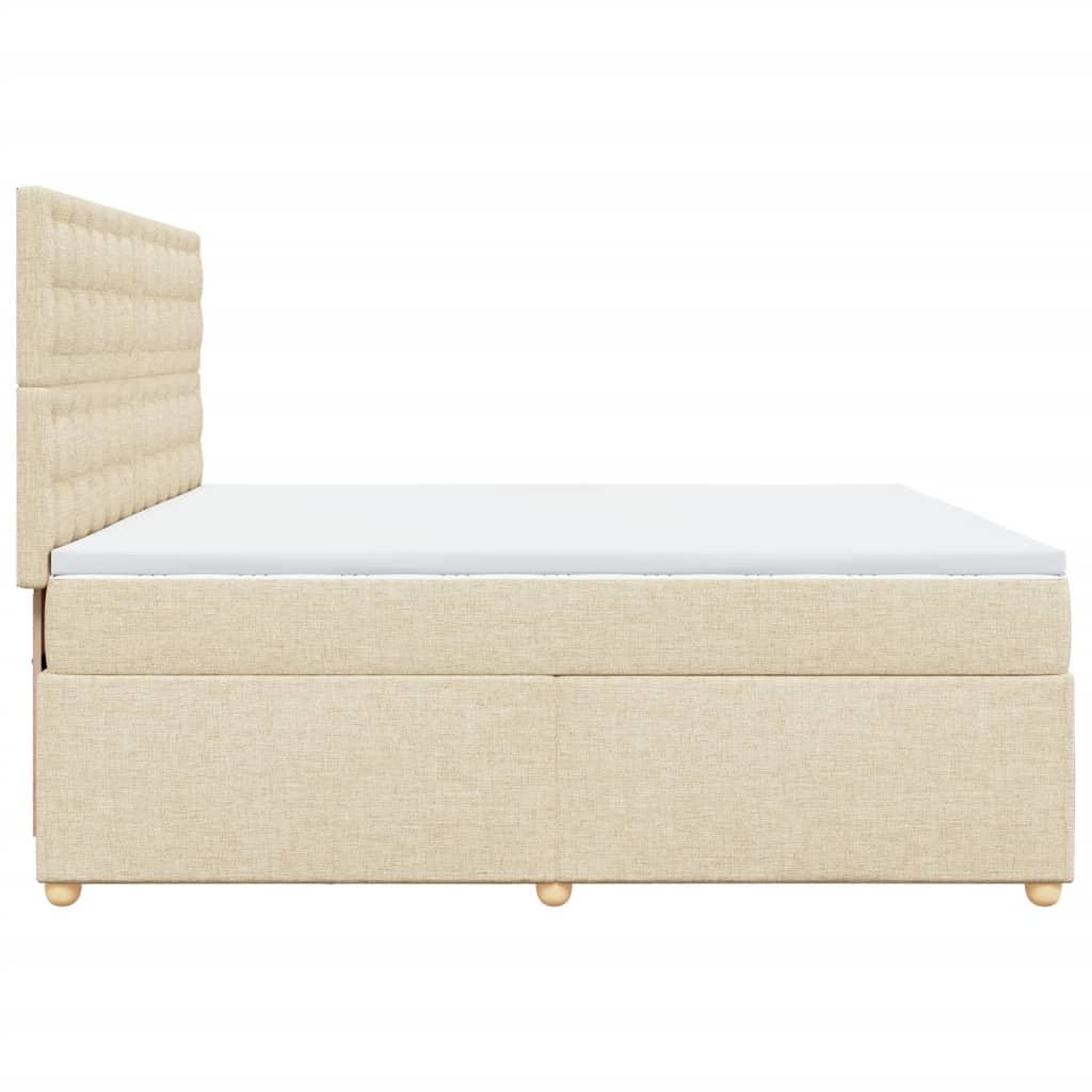 Sommier à lattes de lit avec matelas Crème 200x200 cm Tissu - XIOS