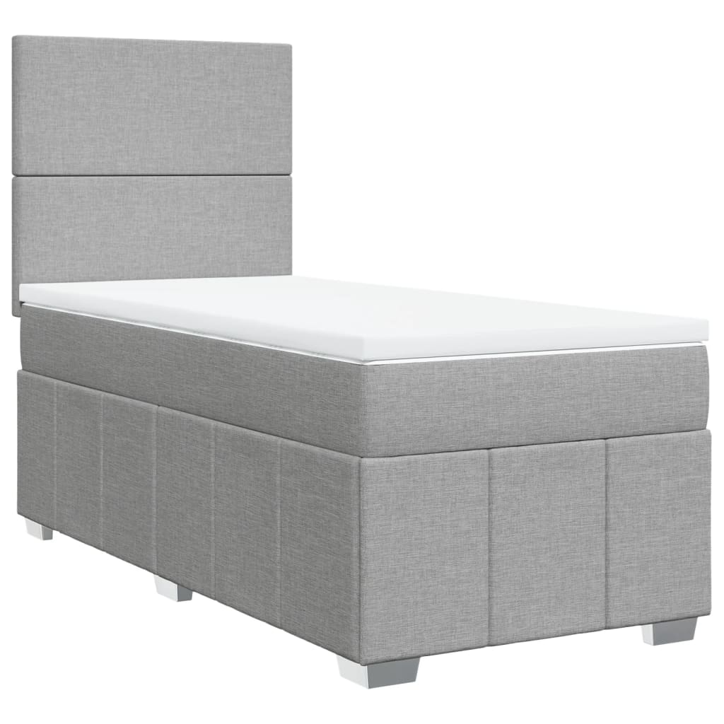 Sommier à lattes de lit avec matelas gris clair 80x200 cm tissu - XIOS