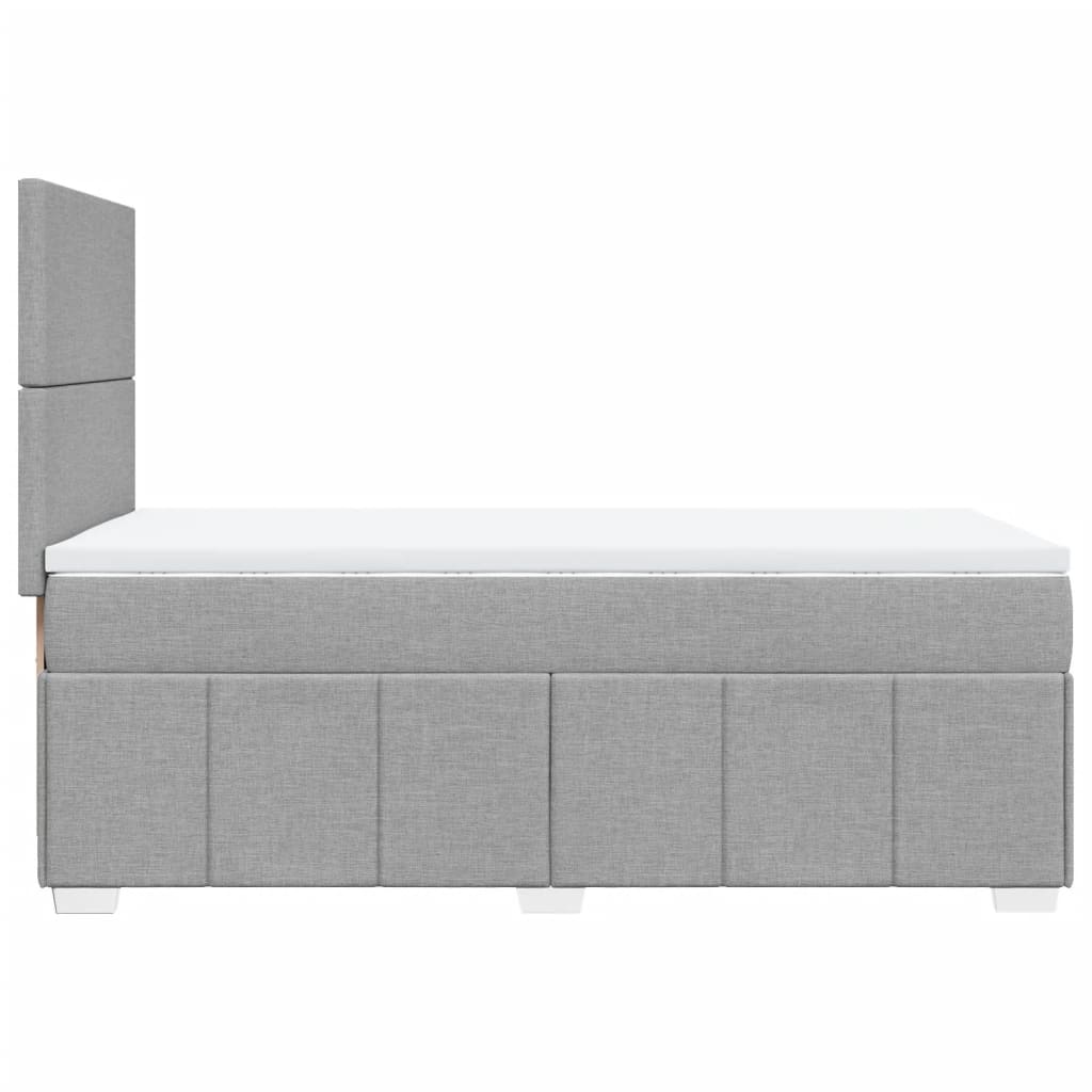 Sommier à lattes de lit avec matelas gris clair 80x200 cm tissu - XIOS