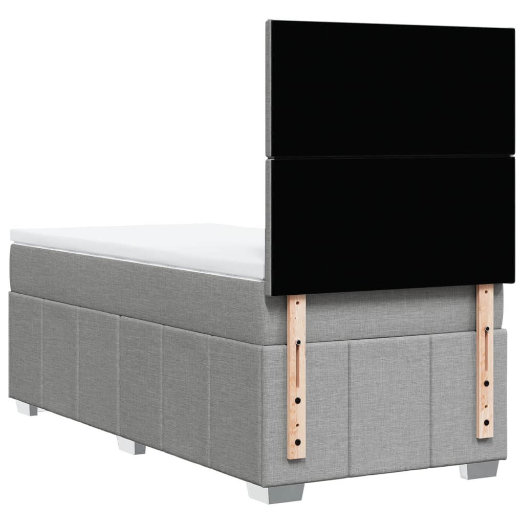 Sommier à lattes de lit avec matelas gris clair 80x200 cm tissu - XIOS