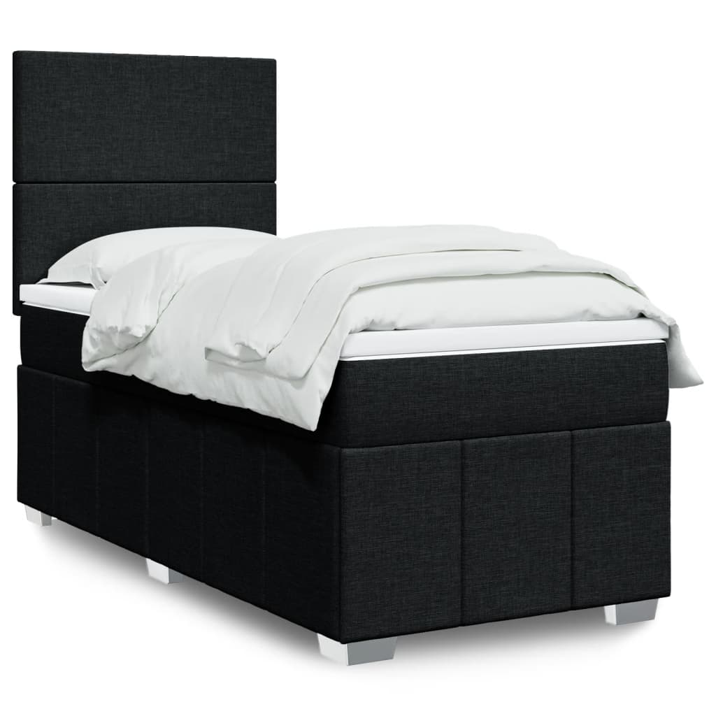 Sommier à lattes de lit et matelas Noir 80x200 cm Tissu - XIOS