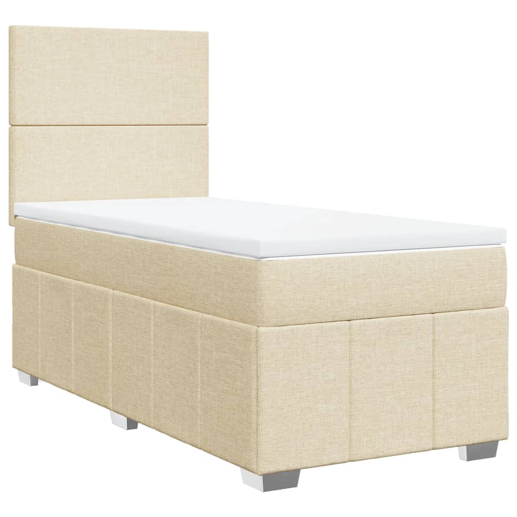Sommier à lattes de lit avec matelas Crème 80x200 cm Tissu - XIOS