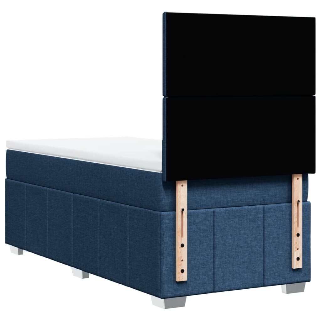 Sommier à lattes de lit avec matelas Bleu 80x200 cm Tissu