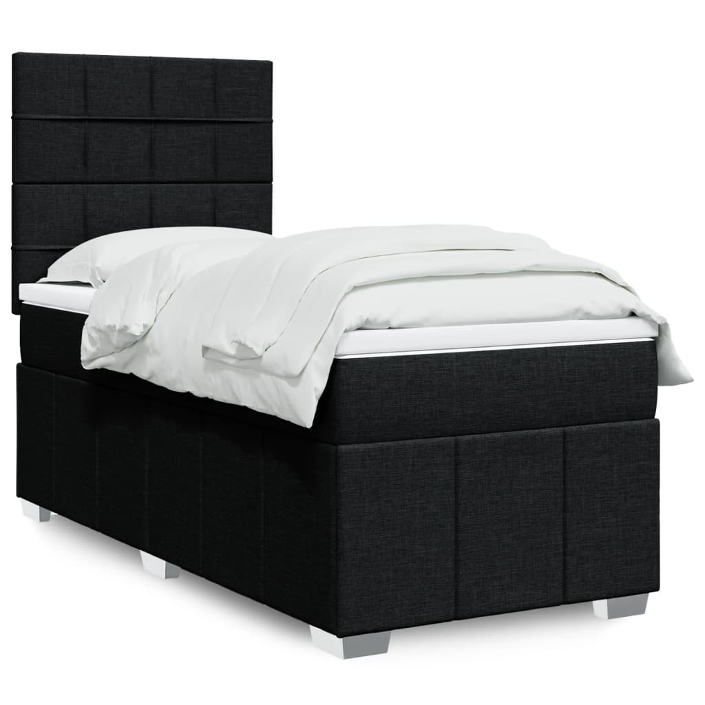 Sommier à lattes de lit et matelas Noir 80x200 cm Tissu - XIOS