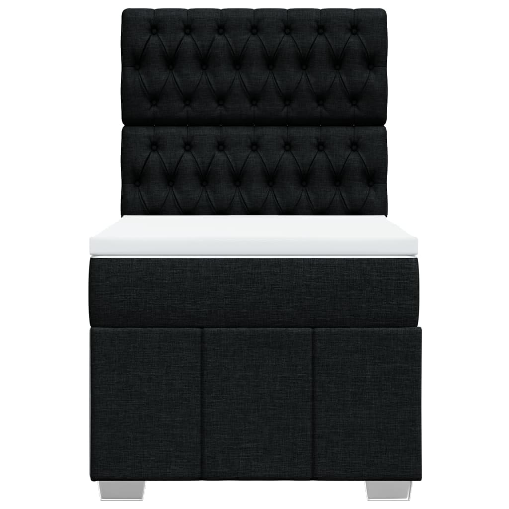 Sommier à lattes de lit et matelas Noir 80x200 cm Tissu - XIOS
