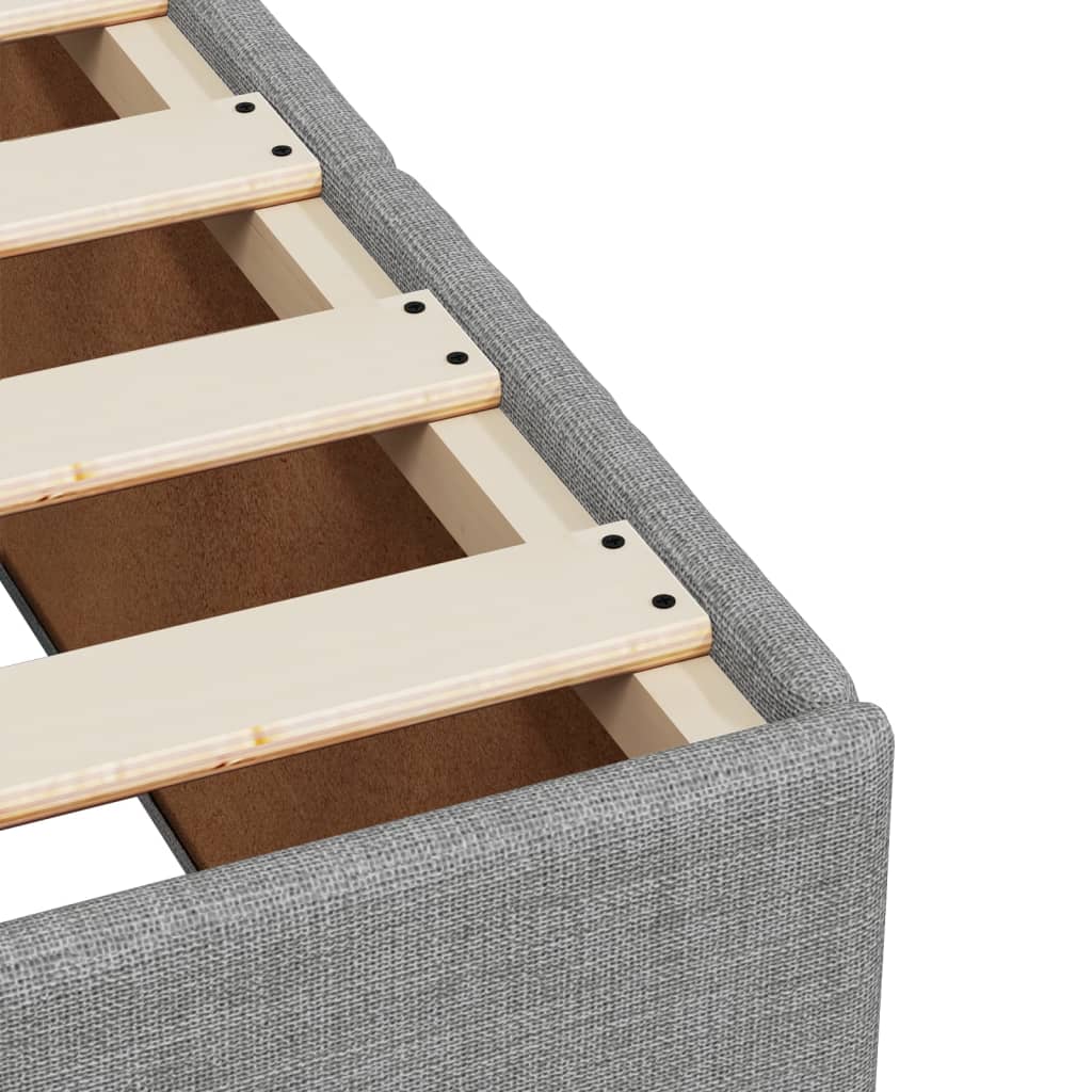 Sommier à lattes de lit avec matelas gris clair 80x200 cm tissu - XIOS