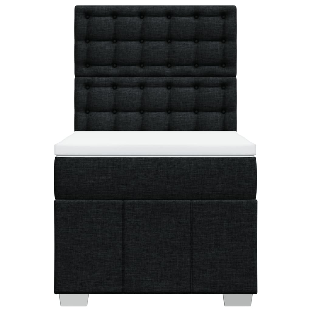 Sommier à lattes de lit et matelas Noir 80x200 cm Tissu - XIOS