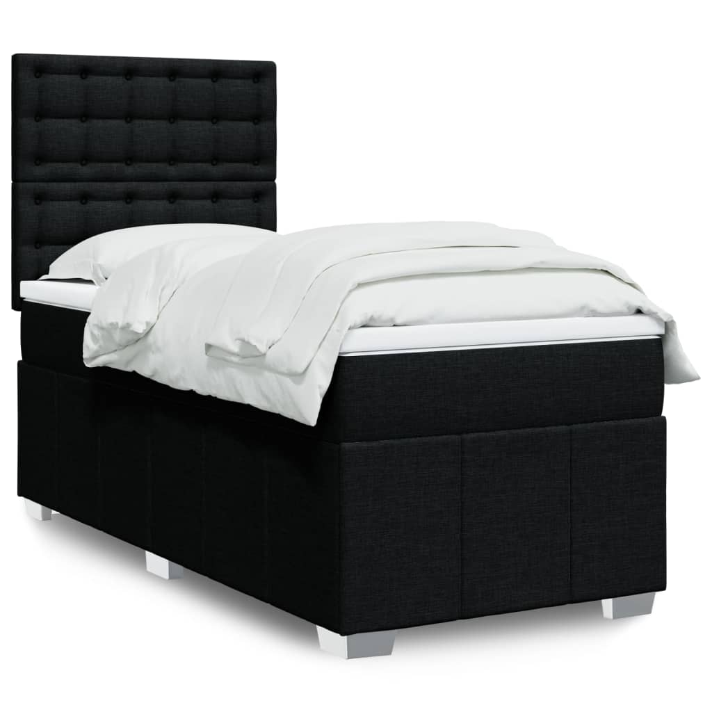 Sommier à lattes de lit et matelas Noir 80x200 cm Tissu - XIOS