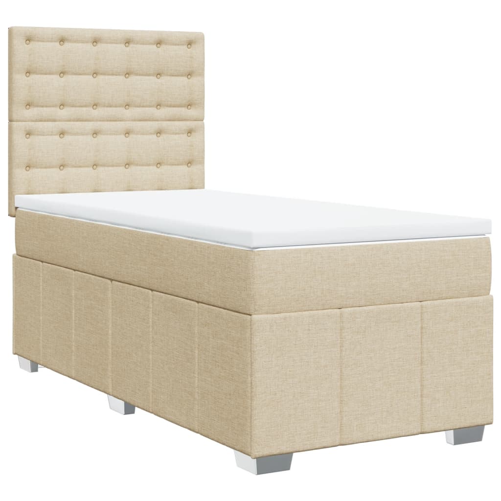 Sommier à lattes de lit avec matelas Crème 80x200 cm Tissu - XIOS