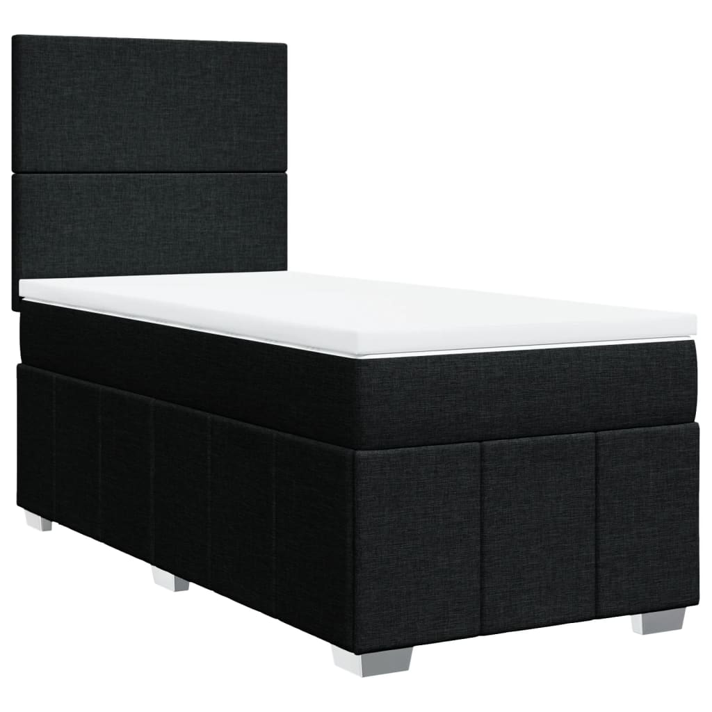 Sommier à lattes de lit avec matelas Noir 90x190 cm Tissu - XIOS