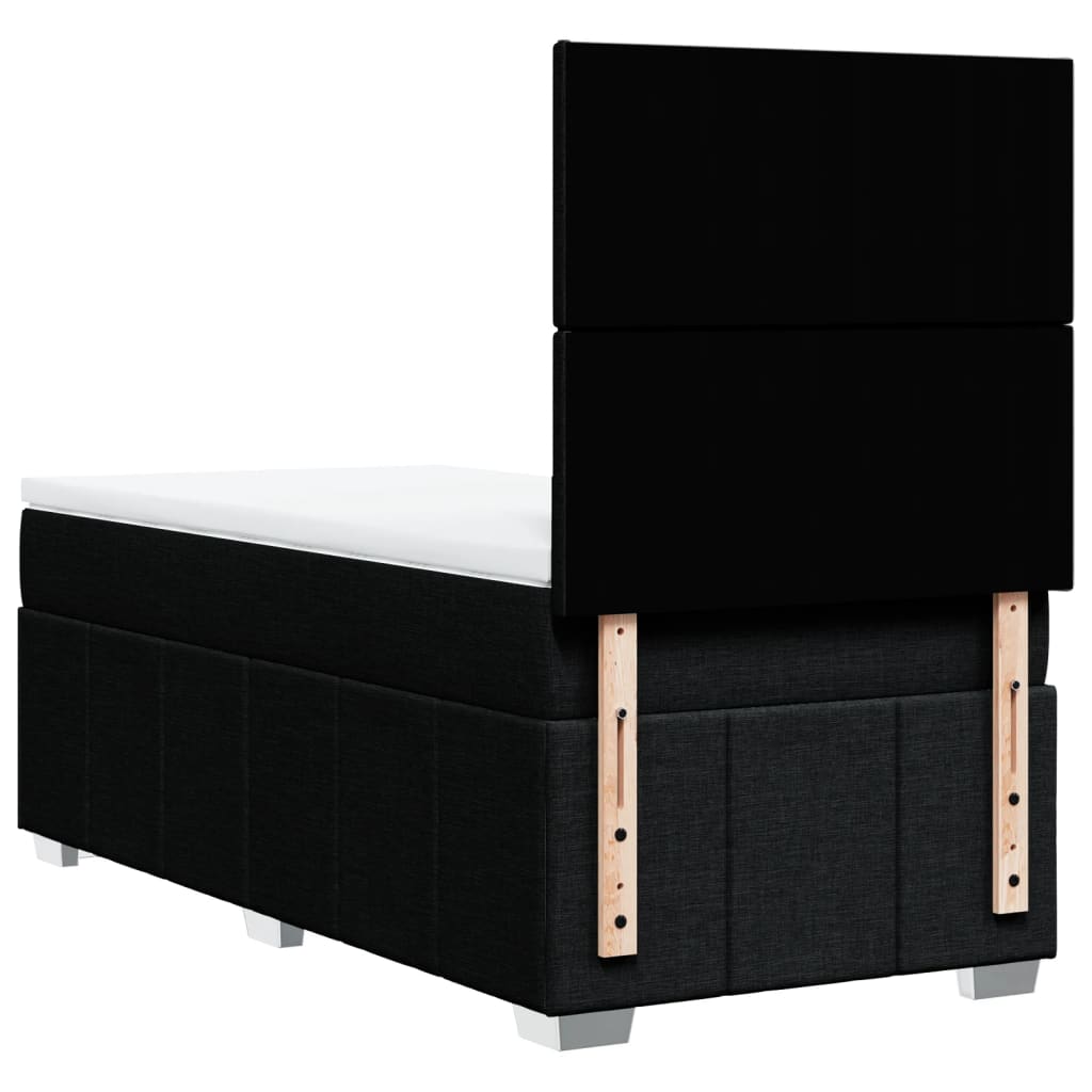Sommier à lattes de lit avec matelas Noir 90x190 cm Tissu - XIOS