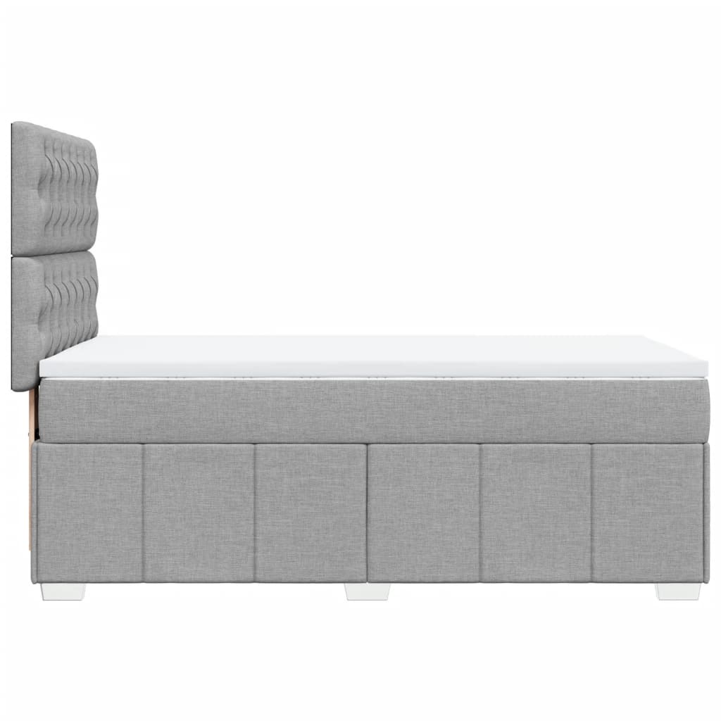Sommier à lattes de lit et matelas Gris clair 90x190 cm Tissu - XIOS
