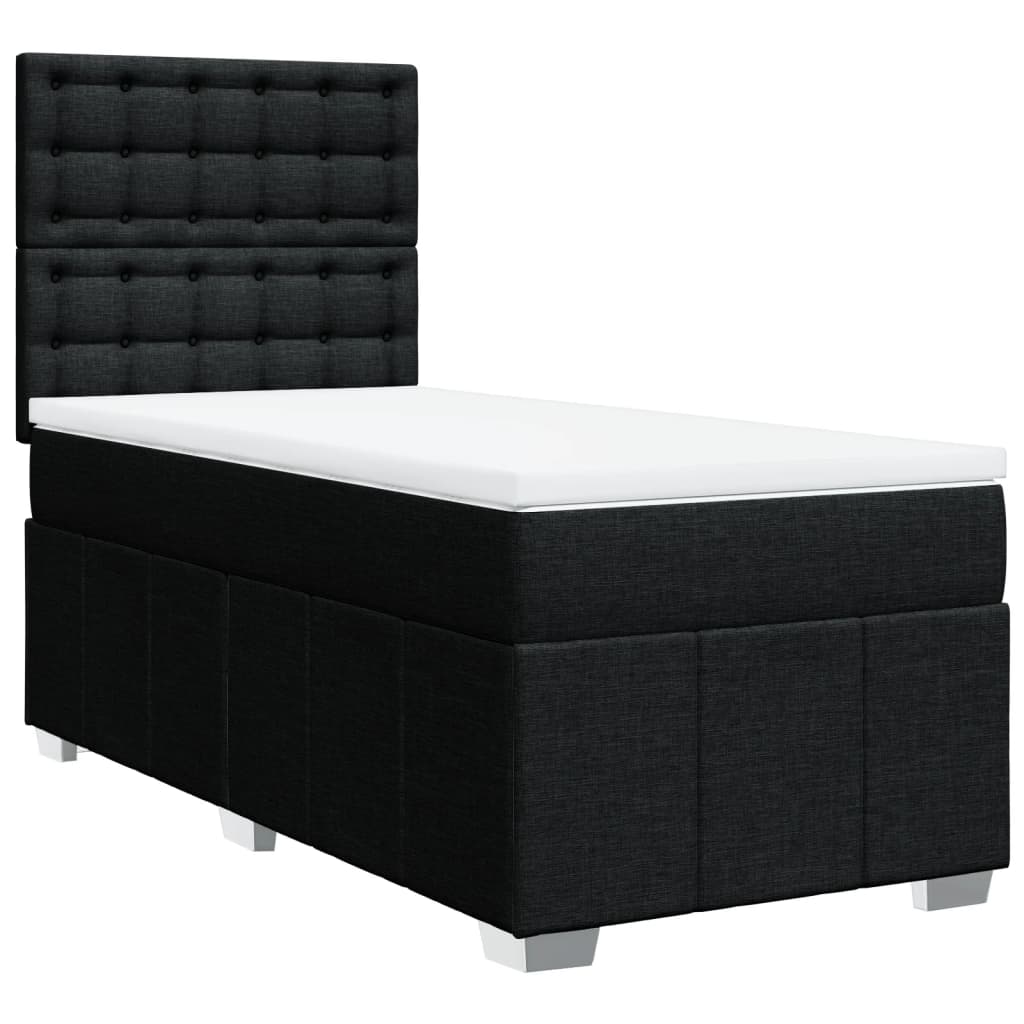 Sommier à lattes de lit avec matelas Noir 90x190 cm Tissu - XIOS
