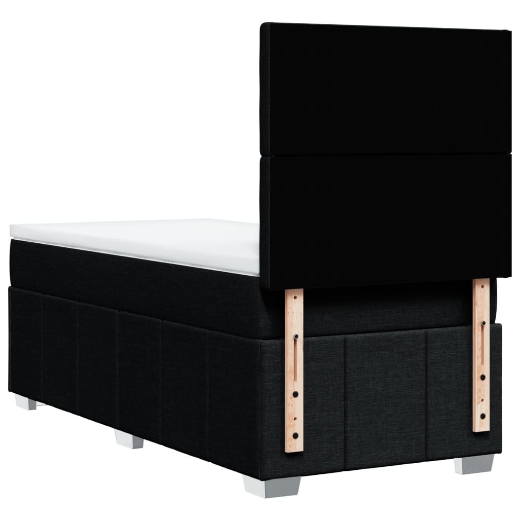 Sommier à lattes de lit avec matelas Noir 90x190 cm Tissu - XIOS