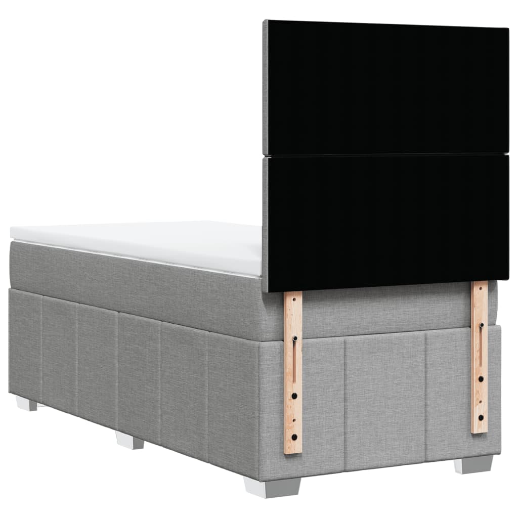 Sommier à lattes de lit avec matelas Gris clair 90x200 cm Tissu - XIOS