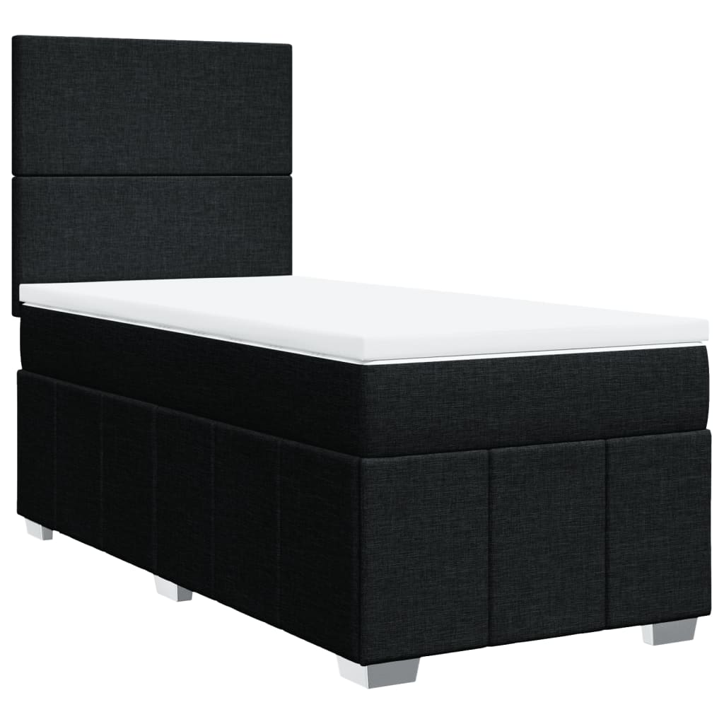 Sommier à lattes de lit avec matelas Noir 90x200 cm Tissu - XIOS