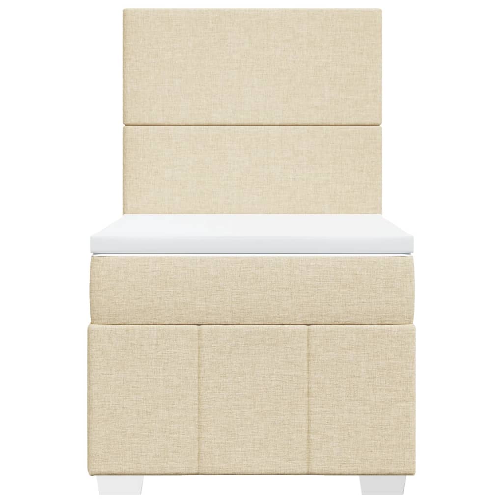 Sommier à lattes de lit avec matelas Crème 90x200 cm Tissu - XIOS