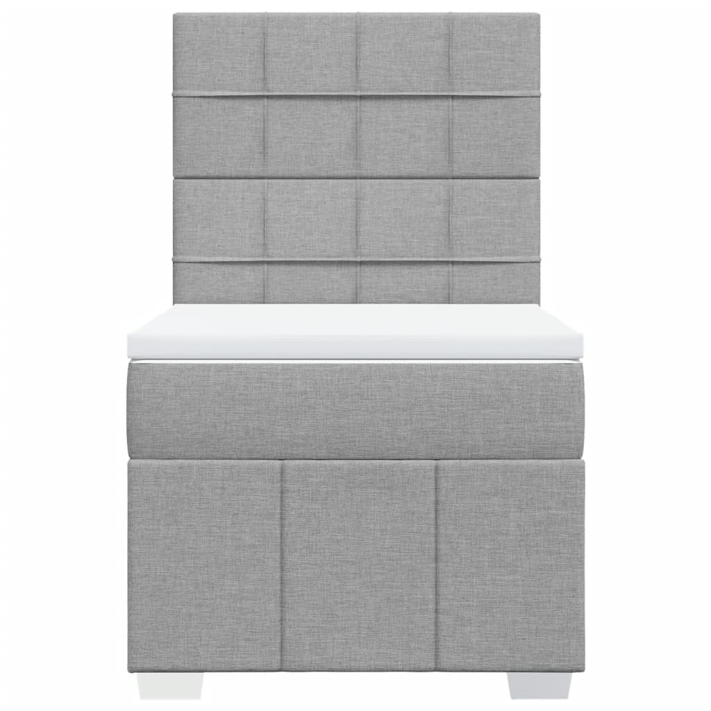 Sommier à lattes de lit avec matelas Gris clair 90x200 cm Tissu - XIOS