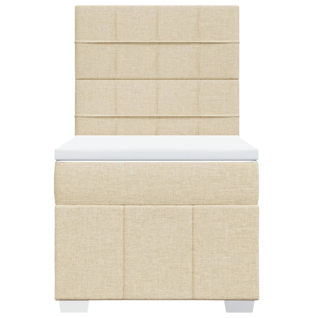 Sommier à lattes de lit avec matelas Crème 90x200 cm Tissu - XIOS