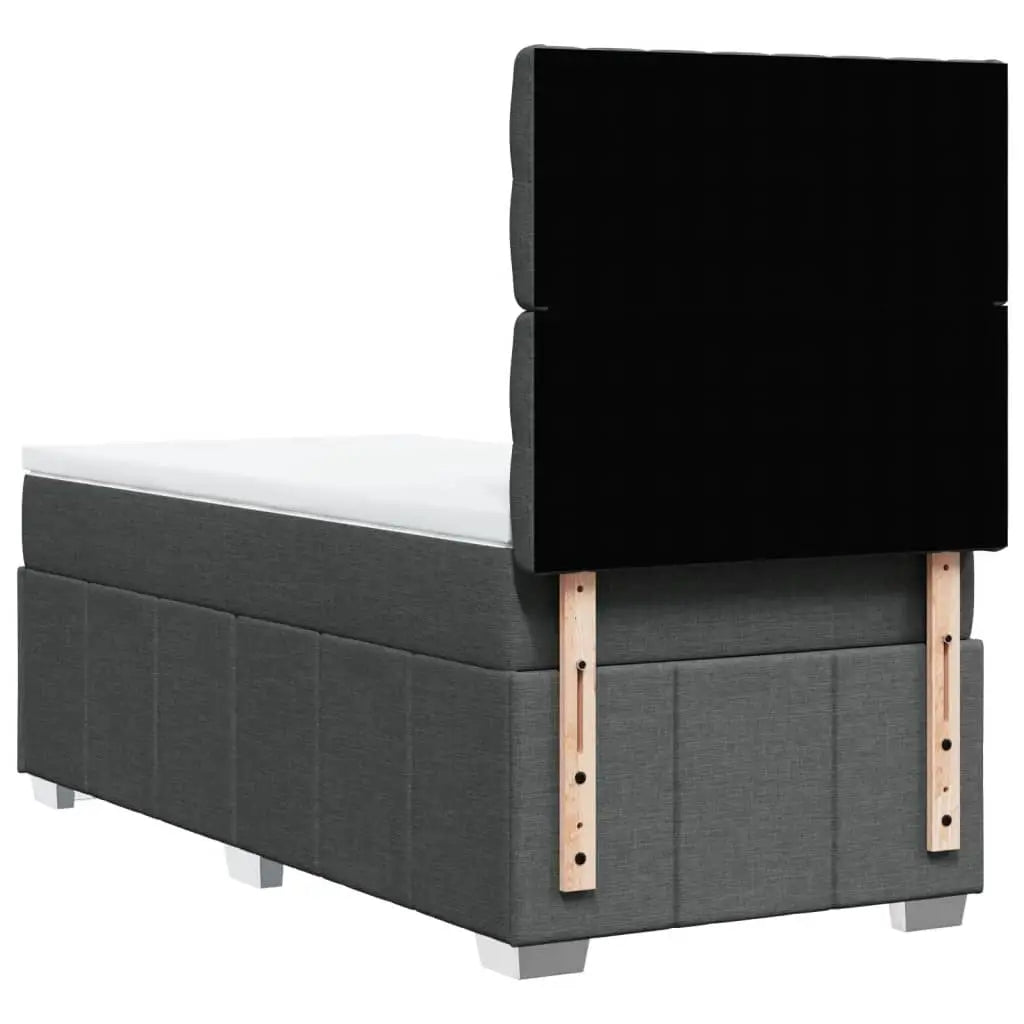 Sommier à lattes de lit avec matelas Gris foncé 90x200 cm Tissu - XIOS