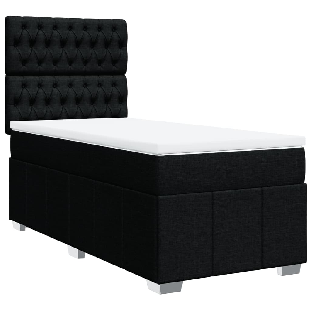 Sommier à lattes de lit avec matelas Noir 90x200 cm Tissu - XIOS