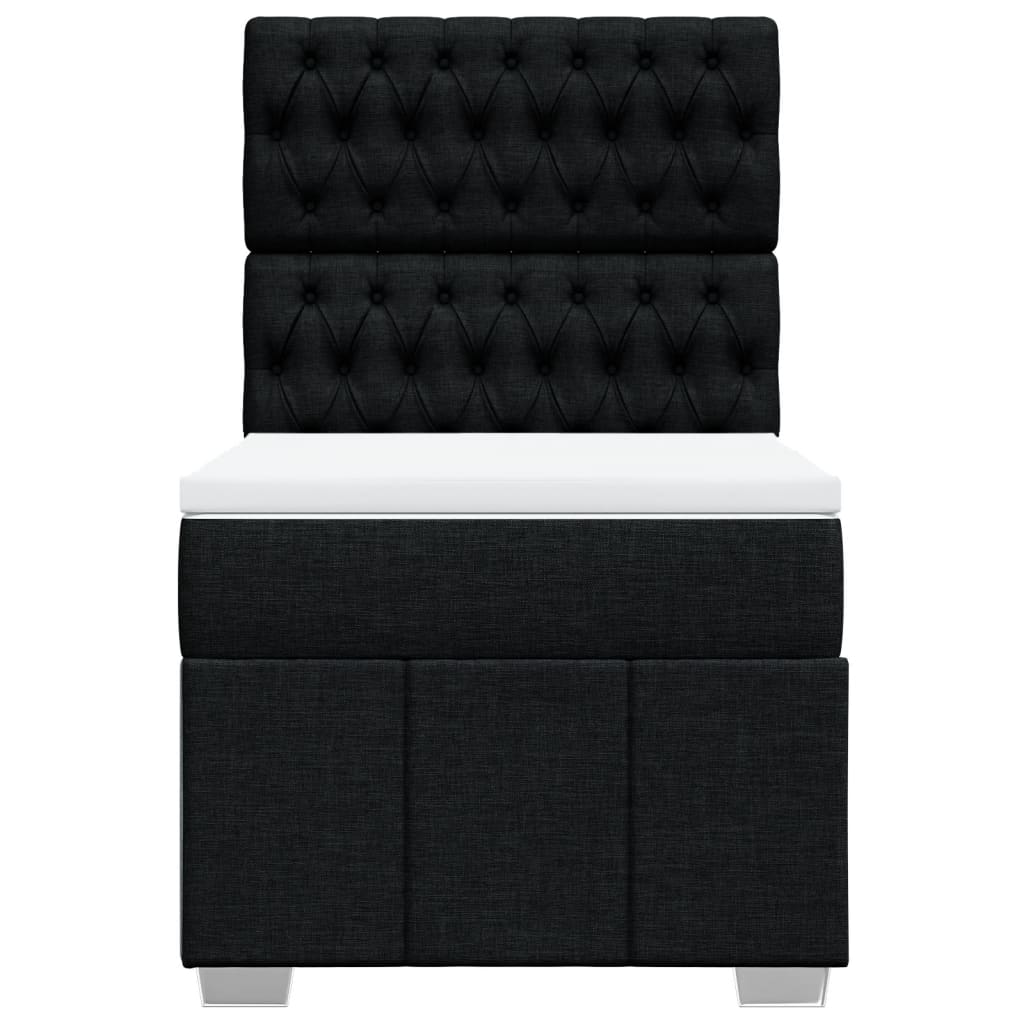 Sommier à lattes de lit avec matelas Noir 90x200 cm Tissu - XIOS