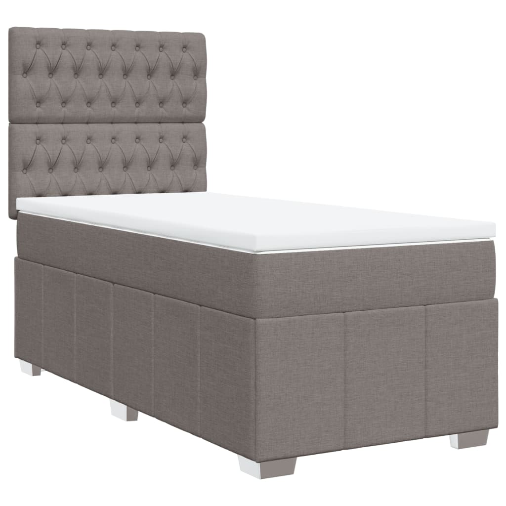 Sommier à lattes de lit avec matelas Taupe 90x200 cm Tissu - XIOS
