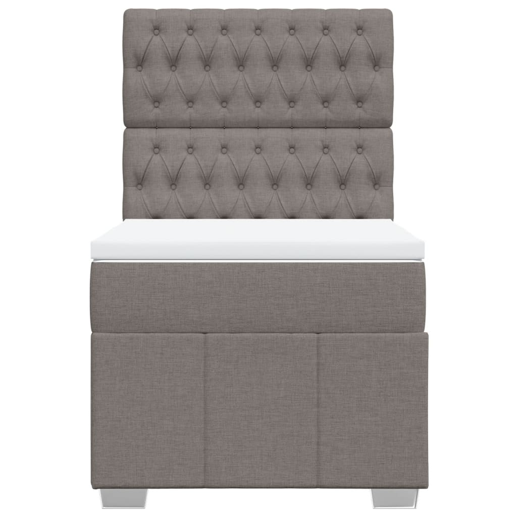Sommier à lattes de lit avec matelas Taupe 90x200 cm Tissu - XIOS