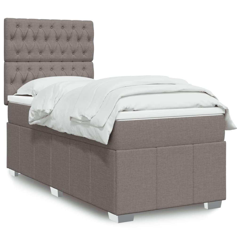 Sommier à lattes de lit avec matelas Taupe 90x200 cm Tissu - XIOS