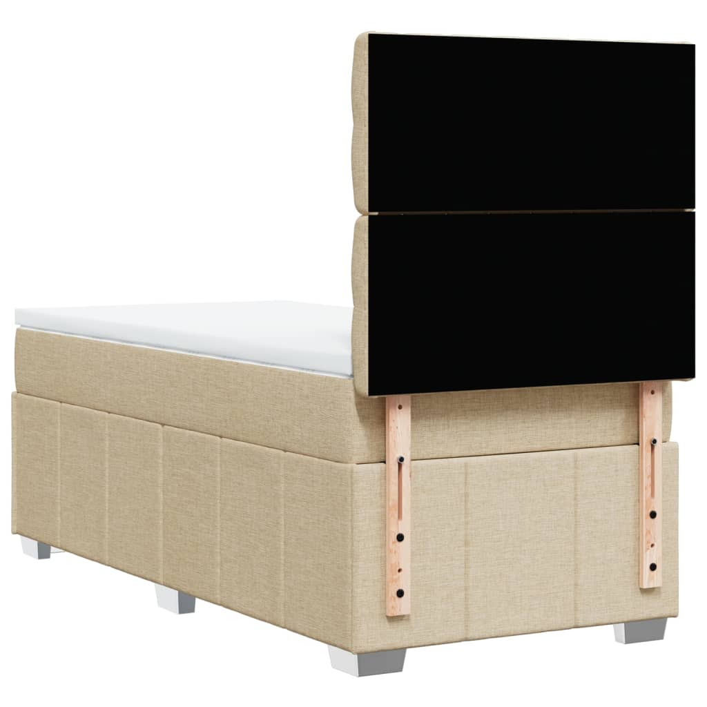 Sommier à lattes de lit avec matelas Crème 90x200 cm Tissu - XIOS