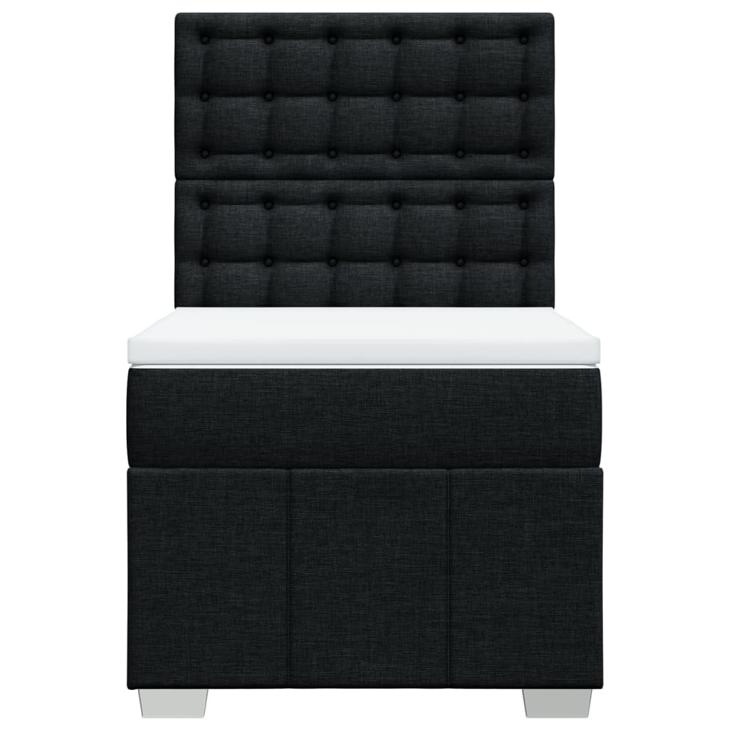Sommier à lattes de lit avec matelas Noir 90x200 cm Tissu - XIOS