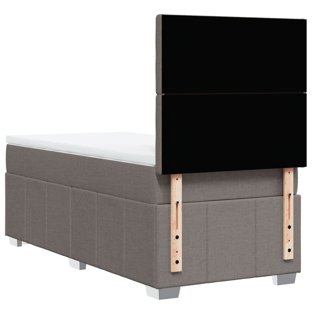 Sommier à lattes de lit avec matelas Taupe 90x200 cm Tissu - XIOS