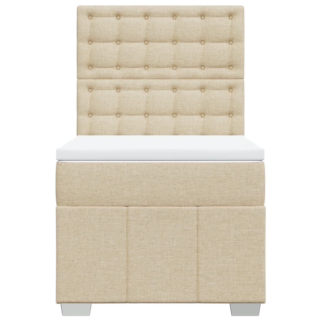Sommier à lattes de lit avec matelas Crème 90x200 cm Tissu - XIOS