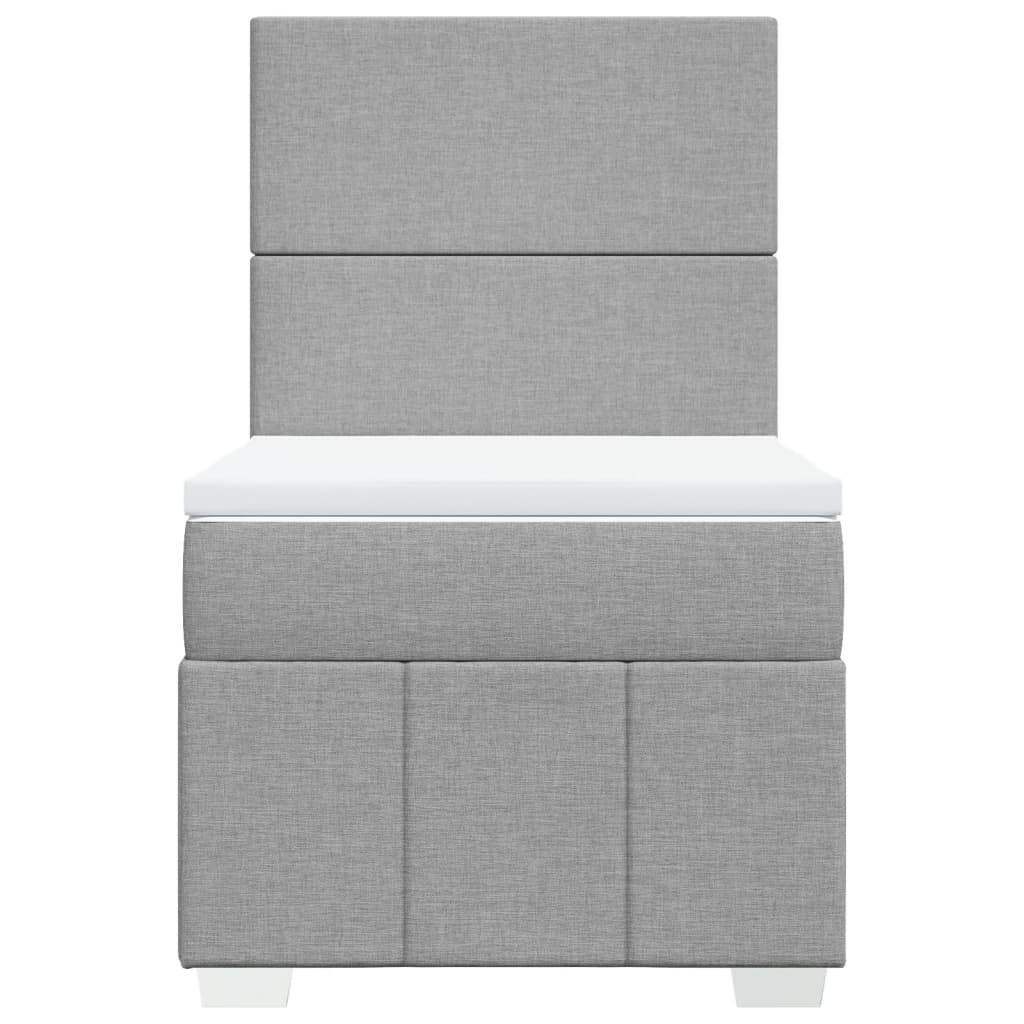 Sommier à lattes de lit avec matelas Gris clair 100x200cm Tissu - XIOS
