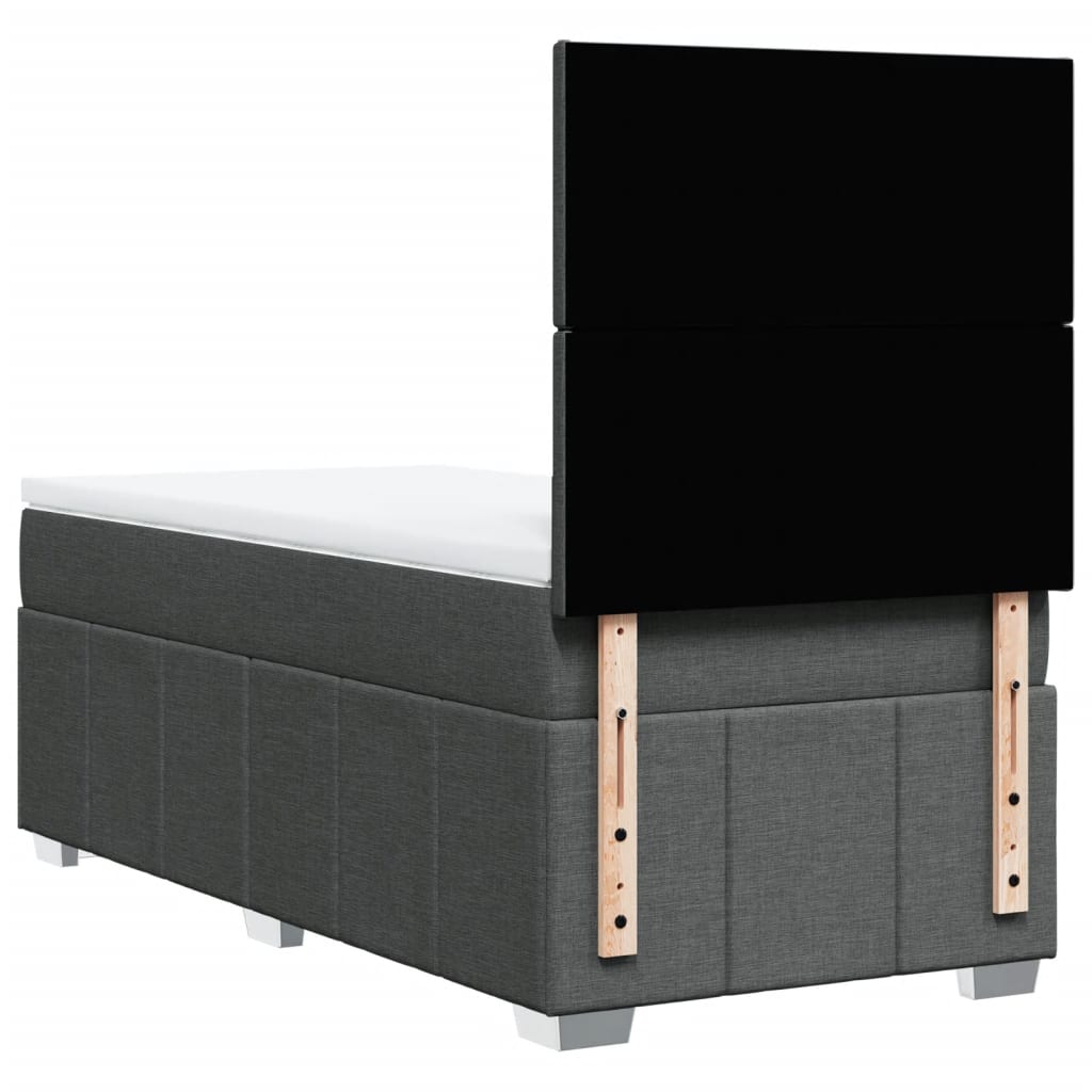 Sommier à lattes de lit avec matelas Gris foncé 100x200cm Tissu - XIOS