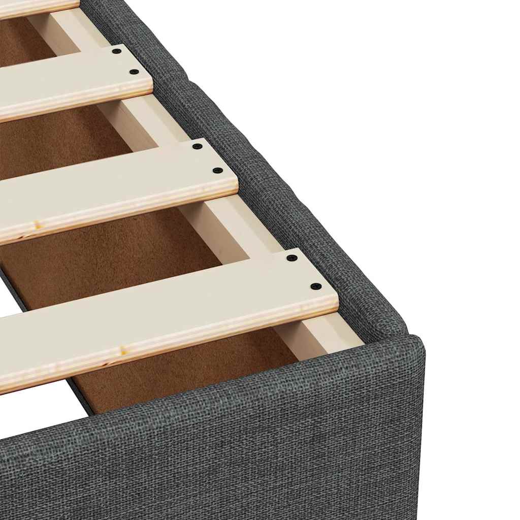 Sommier à lattes de lit avec matelas Gris foncé 100x200cm Tissu - XIOS