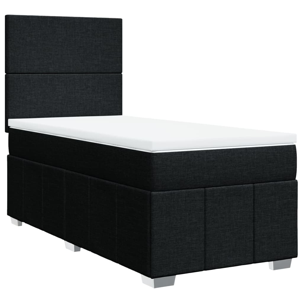 Sommier à lattes de lit avec matelas Noir 100x200 cm Tissu - XIOS