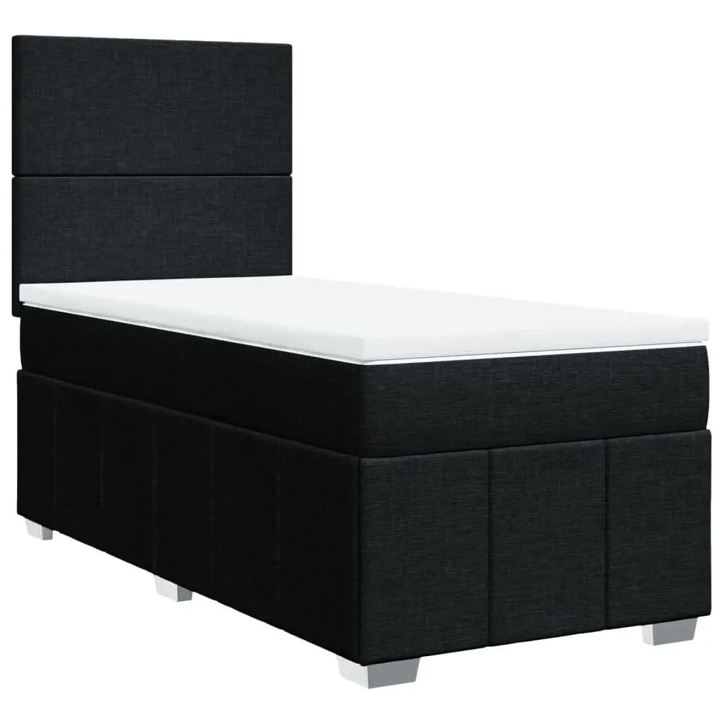 Sommier à lattes de lit avec matelas Noir 100x200 cm Tissu - XIOS