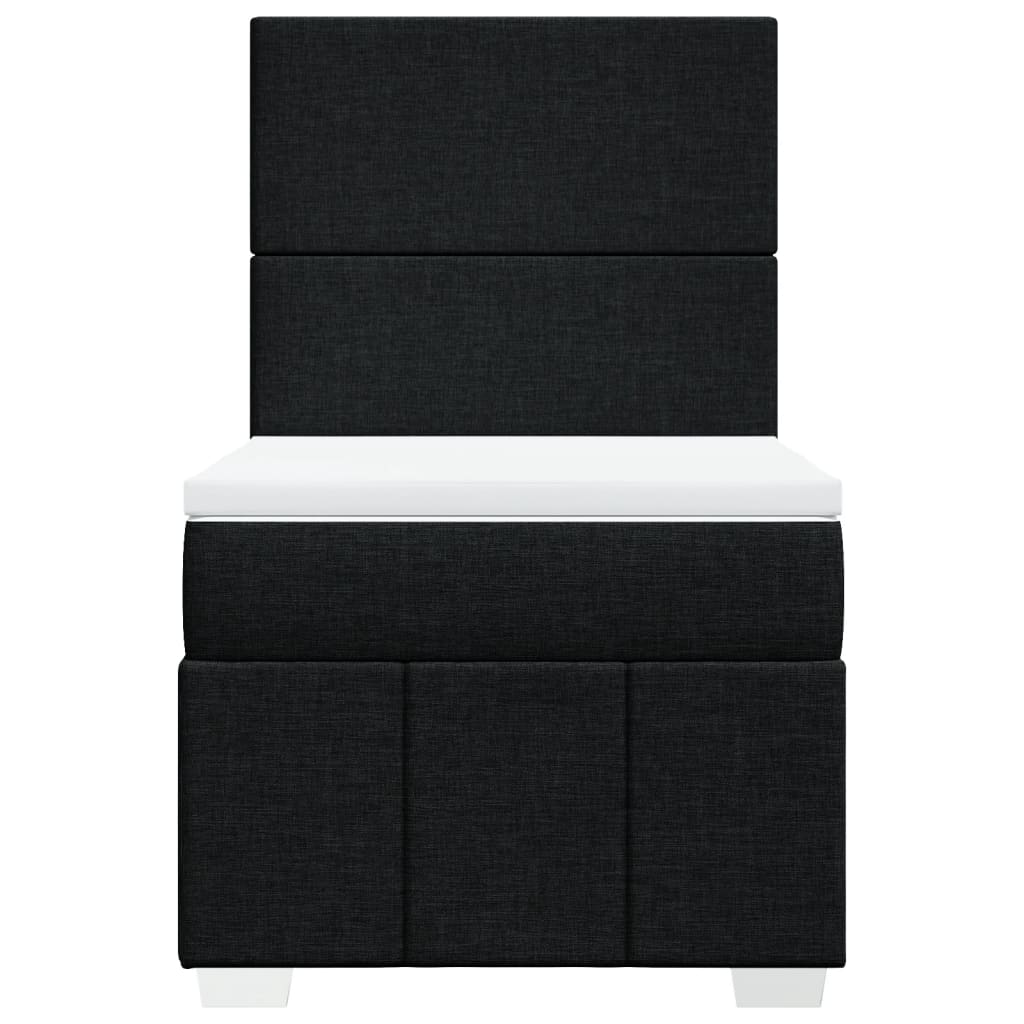 Sommier à lattes de lit avec matelas Noir 100x200 cm Tissu - XIOS