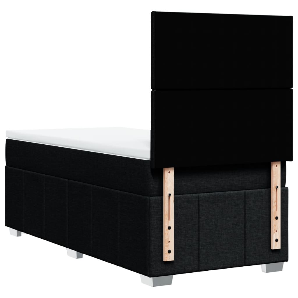 Sommier à lattes de lit avec matelas Noir 100x200 cm Tissu - XIOS